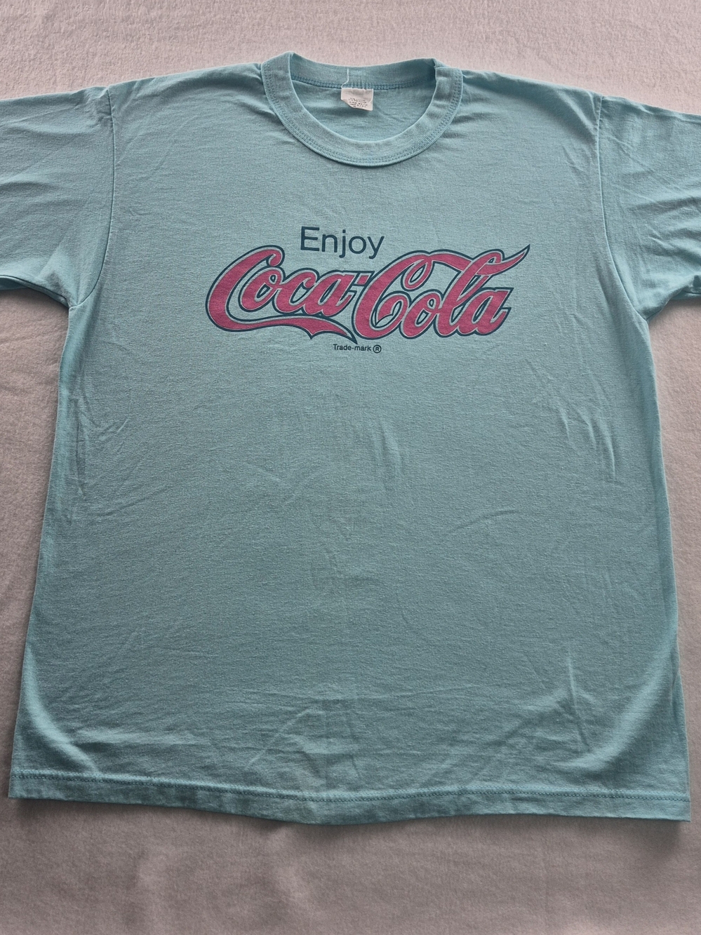 vintage 1980s baby blue Coca-Cola t-shirt